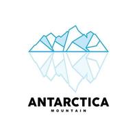 iceberg logo, antartico montagne vettore nel ghiaccio blu colore, natura disegno, Prodotto marca illustrazione modello icona