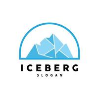 iceberg logo, antartico montagne vettore nel ghiaccio blu colore, natura disegno, Prodotto marca illustrazione modello icona