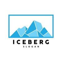 iceberg logo, antartico montagne vettore nel ghiaccio blu colore, natura disegno, Prodotto marca illustrazione modello icona