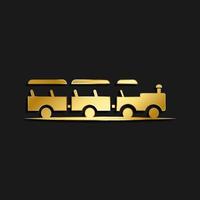 viaggiare, trigono, icona oro icona. vettore illustrazione di d'oro stile su buio sfondo