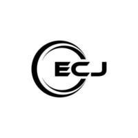 ecj lettera logo design nel illustrazione. vettore logo, calligrafia disegni per logo, manifesto, invito, eccetera.