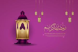 elegante design Ramadan kareem con Arabo calligrafia vettore