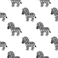 zebra senza cuciture di colore. stile cartone animato. design luminoso. per carta da parati, poster, banner. disegnato a mano. illustrazione vettoriale isolato su sfondo bianco.