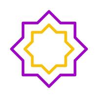 decorazione icona duocolor viola giallo stile Ramadan illustrazione vettore elemento e simbolo Perfetto.