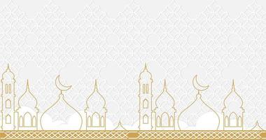 semplice bianca sfondo con linea moschea e senza soluzione di continuità modello con islamico stile per invito, striscione, cartellino, grazie voi carta, e promozione Prodotto vettore