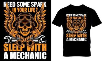 tipografia maglietta design. meccanico maglietta design. meccanico t camicia design. meccanico design. vettore