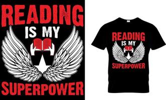 lettura è mio superpotenza. libro maglietta design. libro t camicia design.libro design. leggere design. lettura t camicia design. gatto design. cane design. caffè design. vettore