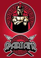 spartano guerriero portafortuna logo impostato vettore