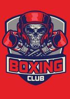 Palestra distintivo di boxe cranio vettore