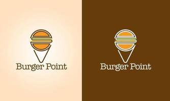 creativo hamburger punto logo design vettore