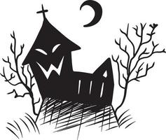 cartone animato castello Halloween scarabocchio kawaii anime carino illustrazione disegno personaggio chibi manga comico vettore