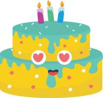 illustrazione della torta di compleanno vettore