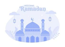 Ramadan kareem sfondo, benvenuto Ramadan. moderno vettore piatto illustrazione