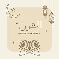 semplice linea al Corano islamico santo libro vettore illustrazione per Ramadan musulmano pregare attività manifesto design. tradurre Arabo al-quran