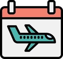 illustrazione del disegno dell'icona di vettore del calendario di volo