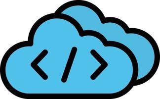 illustrazione del design dell'icona del vettore di codifica cloud