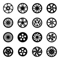 design diverso di cerchi per auto vettore