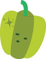 illustrazione di un' verde capsico vettore campana Pepe piatto vettore illustrazione salutare verdura pianta isolato