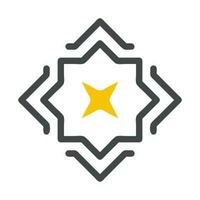 decorazione icona solido grigio giallo stile Ramadan illustrazione vettore elemento e simbolo Perfetto.