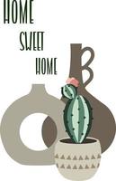 cactus e succulente saluto carte. carta modelli vettore