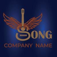un' logo per un' musica azienda quello è fatto di canzone marca. vettore