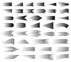 velocità Linee. astratto cartone animato comico veloce movimento effetto. dritto e curvo velocità linea elementi per i fumetti prenotare, manga sfondo vettore impostato