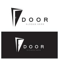 semplice Aperto porta astratto logo, con geometrico forme, per edificio costruzione, appaltatori, attività commerciale proprietà e costruzione aziende, vettore. vettore