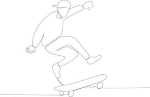 un' ragazzo skateboard con un' salto stile vettore