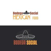 un' logo per bodega sociale e ristorante. vettore