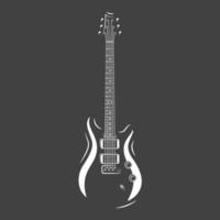 chitarra silhouette isolato su un' nero sfondo vettore