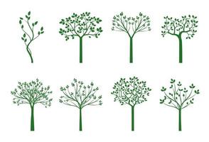 impostato verde giovane alberi. vettore illustrazione.