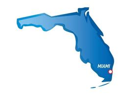 vettore carta geografica di Florida e miami. schema illustrazione.