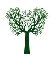 forma di verde albero con le foglie. vettore schema illustrazione.
