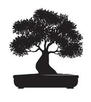 forma di albero con le foglie. vettore schema illustrazione di bonsai.