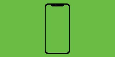Telefono con verde schermo croma chiave sfondo. vettore illustrazione