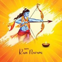 signore rama Shree montone navami Festival auguri carta illustrazione sfondo vettore