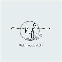 iniziale nf femminile logo collezioni modello. grafia logo di iniziale firma, nozze, moda, gioielliere, boutique, floreale e botanico con creativo modello per qualunque azienda o attività commerciale. vettore