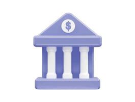banca icona 3d rendere illustrazione vettore elemento
