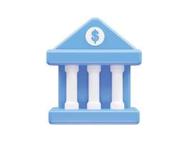 banca icona 3d rendere illustrazione vettore elemento