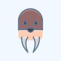 icona wairus. relazionato per animale testa simbolo. semplice design modificabile. semplice illustrazione vettore