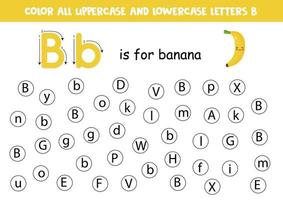 foglio di lavoro alfabeto. trova tutte le lettere bb. lettere punto. vettore