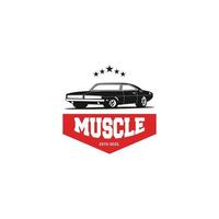 americano muscolo auto etichetta emblema logo illustrazione vettore