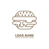 hamburger forma linea vettore logo icona.