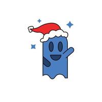 fantasma Natale piatto vettore logo icona.