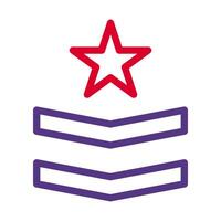 distintivo icona duocolor stile rosso viola colore militare illustrazione vettore esercito elemento e simbolo Perfetto.