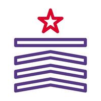 distintivo icona duocolor stile rosso viola colore militare illustrazione vettore esercito elemento e simbolo Perfetto.