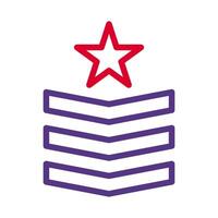 distintivo icona duocolor stile rosso viola colore militare illustrazione vettore esercito elemento e simbolo Perfetto.