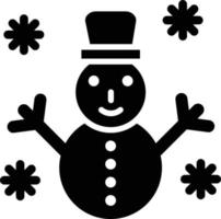 illustrazione del disegno dell'icona di vettore del pupazzo di neve