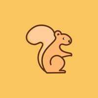 carino Marrone scoiattolo cartone animato piatto illustrazione vettore