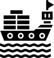 illustrazione del design dell'icona di vettore della nave da carico
